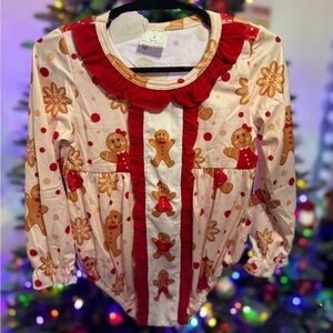 Gingerbread Long Sleeve Baby Romper